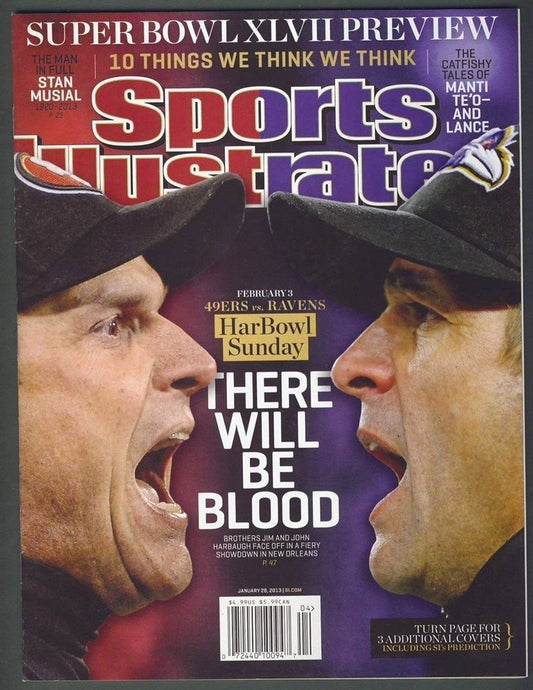 1/28/2013 Sports Illustrated SI NO LABEL Harbaugh Super Bowl 49ers Ravens