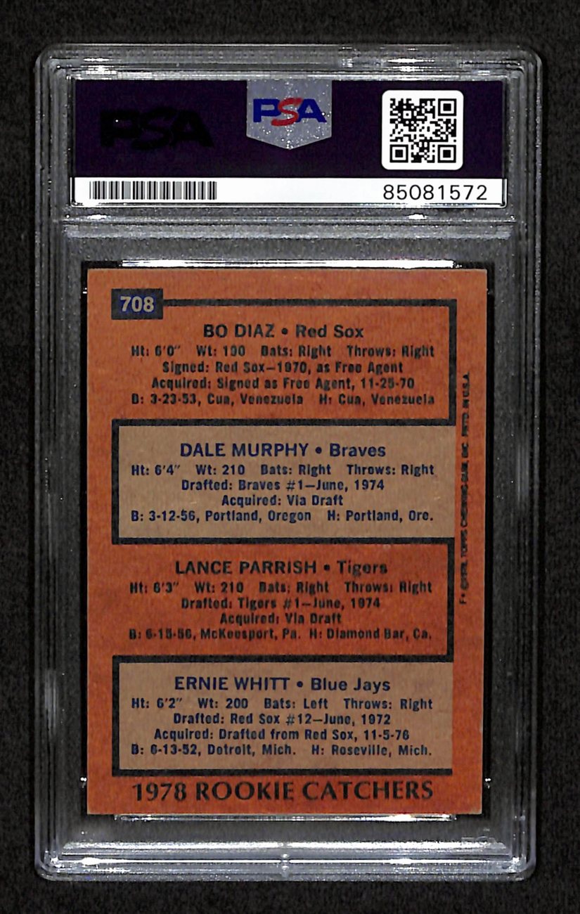 Diaz/Murphy/Parrish/Whitt Multi-Signed 1978 Topps Card #708 PSA/DNA 184554