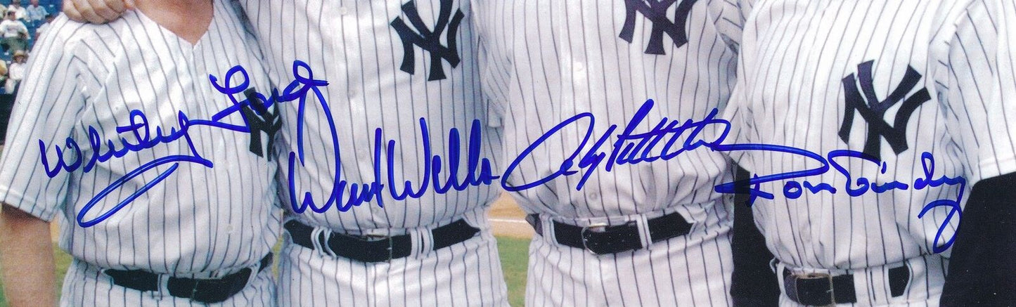 Whitey Ford/David Wells/Andy Pettite/Guidry Autographed 8x10 Photo Yankees JSA