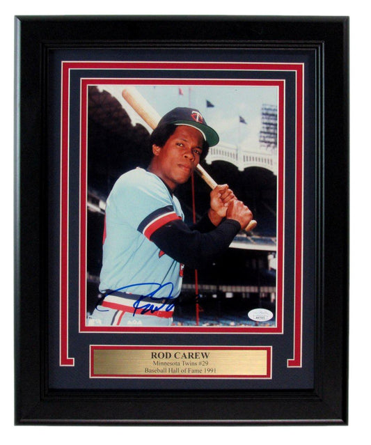 Rod Carew HOF Signed/Autographed 8x10 Photo Minnesota Twins Framed JSA 190852