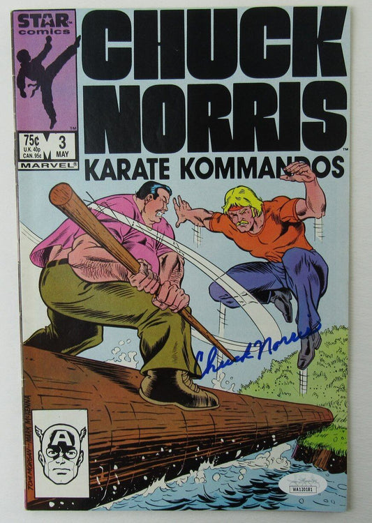 Chuck Norris Autographed Comic Book May 3, 1987 "Karate Kommandos" JSA