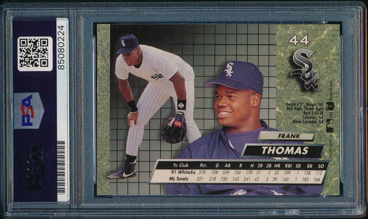 Frank Thomas HOF Autographed 1992 Fleer Card #44 White Sox PSA/DNA 184027