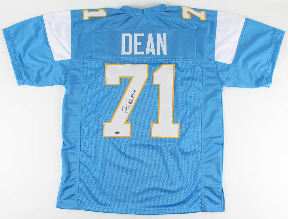 Fred Dean HOF Signed/Inscribed Chargers Blue Football Jersey Schwartz 156160