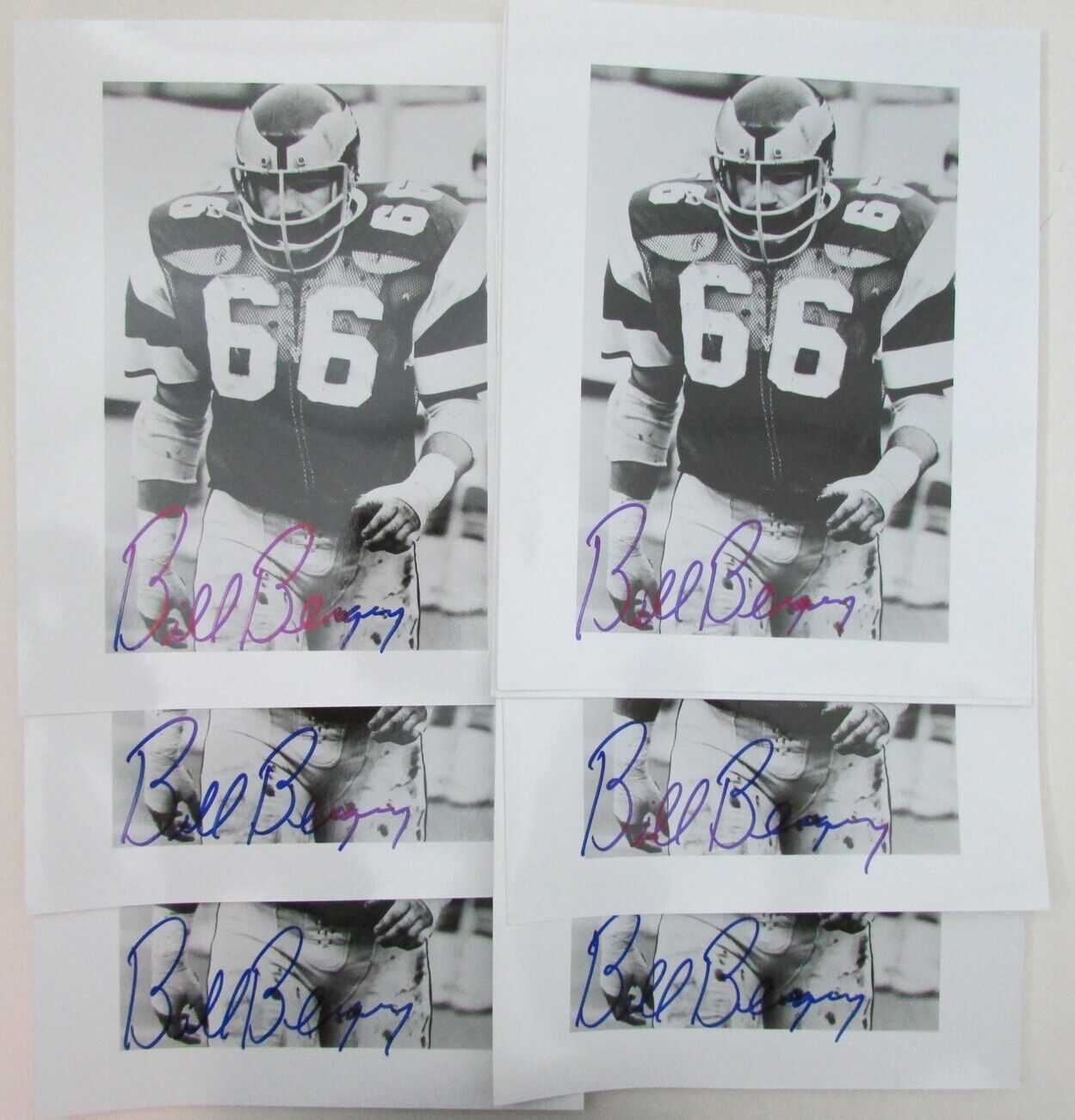 Lot of 9 Vintage Bill Bergey Philadelphia Eagles Signed 8x10 B/W Photo 157581