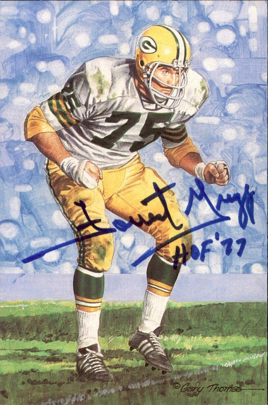 Forrest Gregg HOF Packers Signed/Inscr Goal Line Art GLAC Postcard JSA 167137