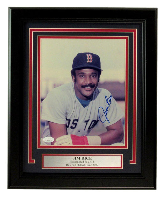 Jim Rice HOF Signed/Autographed 8x10 Photo Boston Red Sox Framed JSA 190838