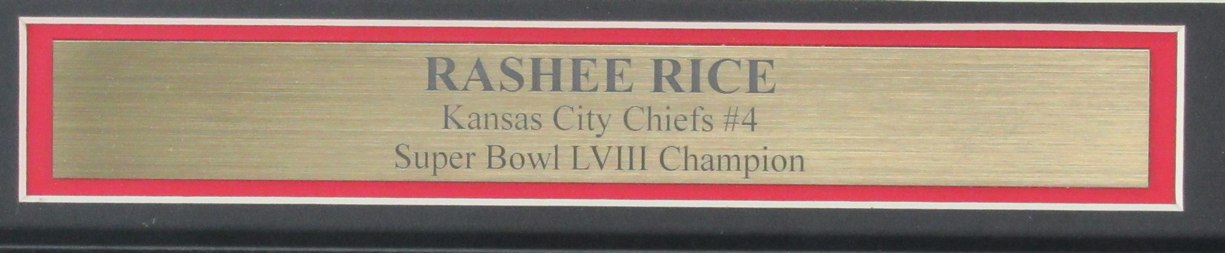 Rashee Rice Signed 8x10 Photo Kansas City Chiefs Framed Beckett 187174