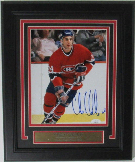 Chris Chelios HOF Montreal Canadiens Signed/Auto 8x10 Photo Framed JSA 161348