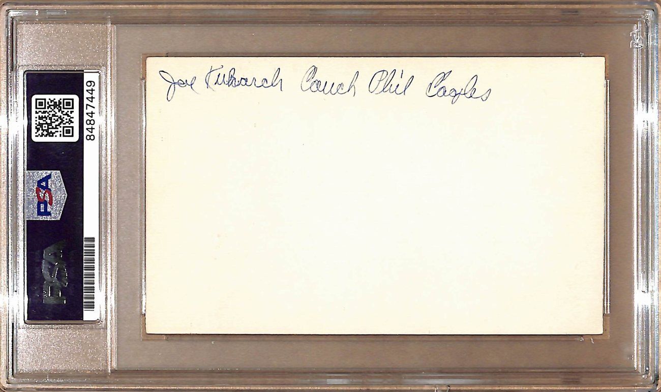 Joe Kuharich Autographed 3x5 Index Card Notre Dame PSA/DNA 179064