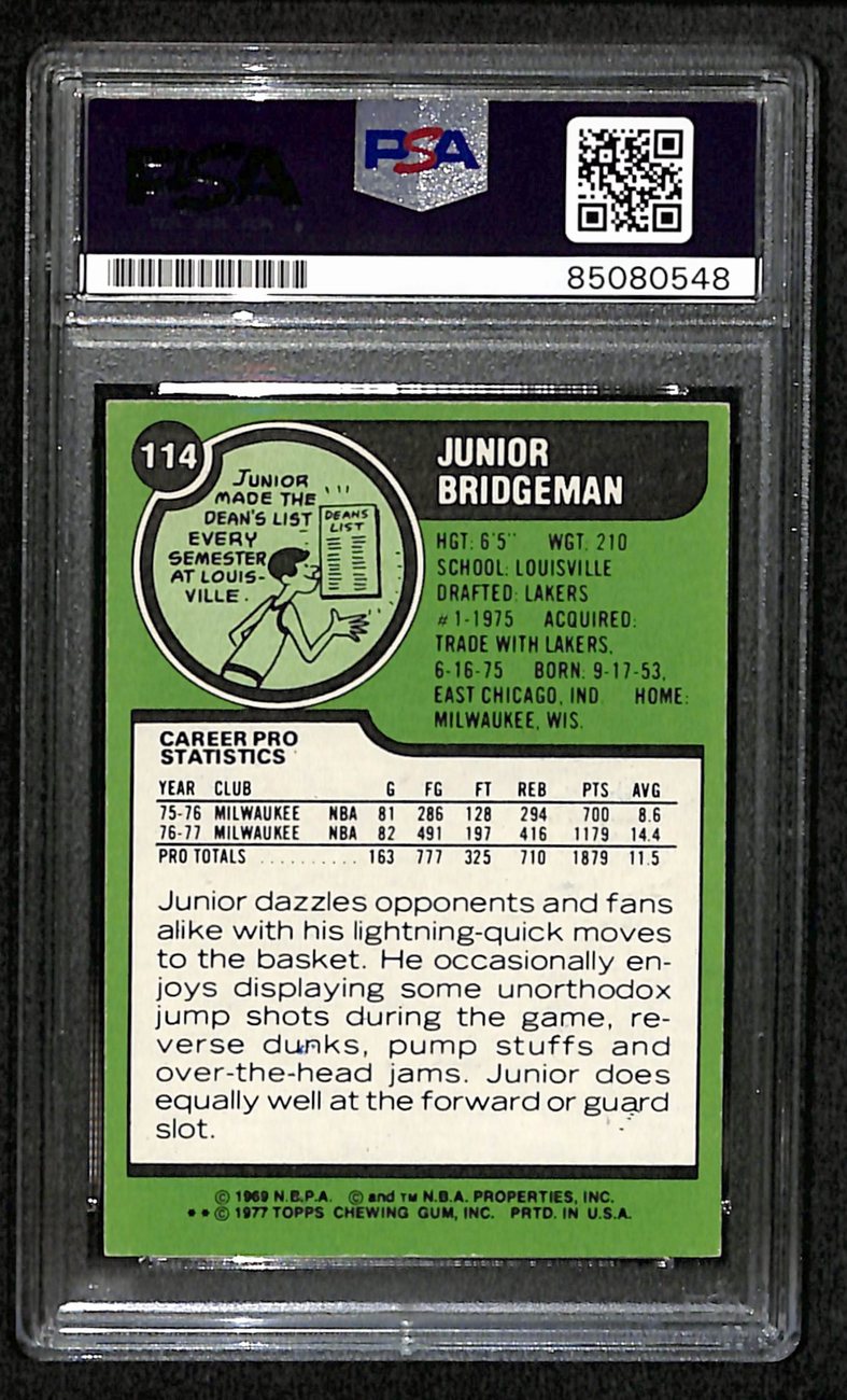 1977/78 TOPPS #114 Junior Bridgeman Auto/Signed Card PSA/DNA 185496