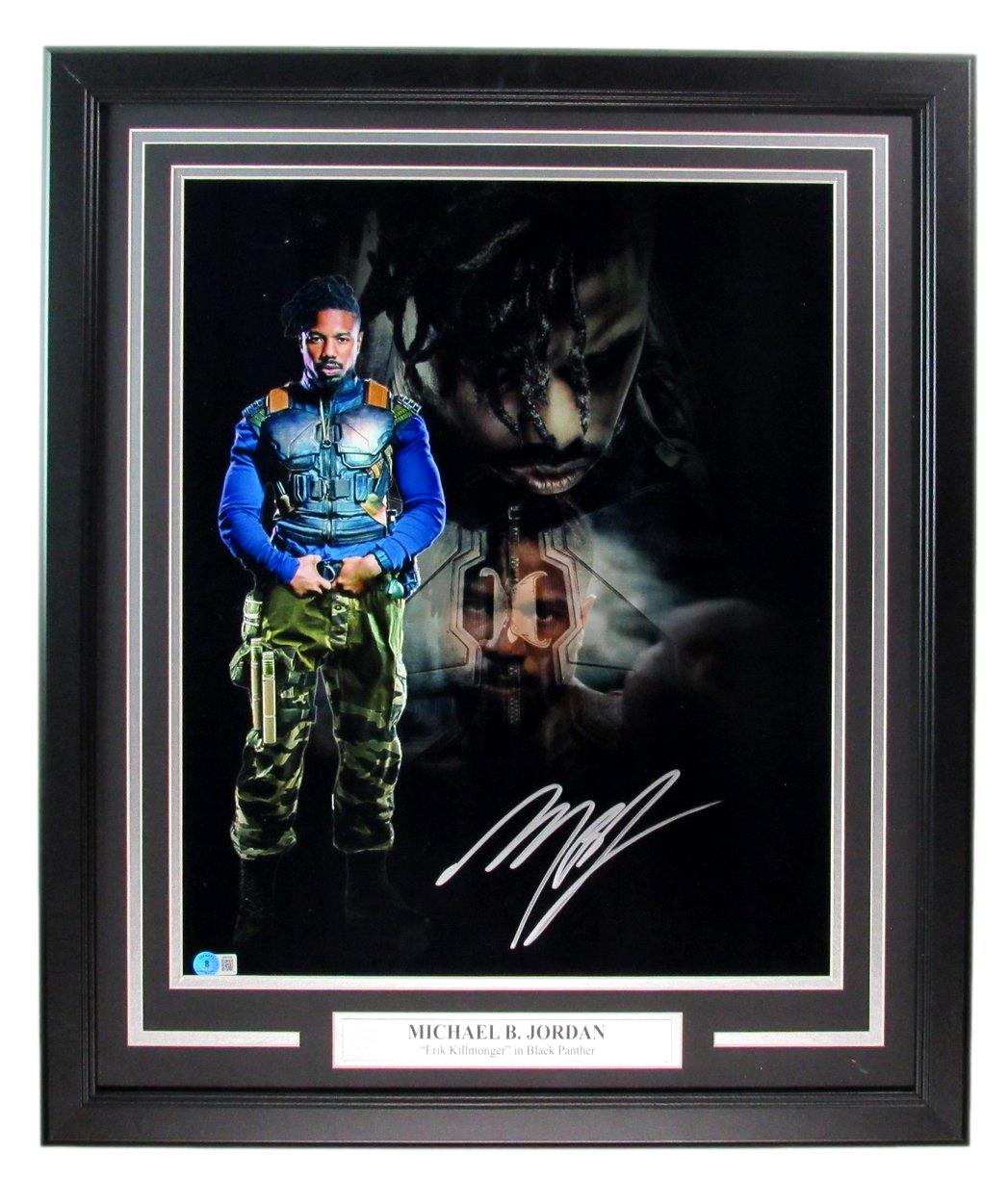 Michael B. Jordan Signed 16x20 Photo "Black Panther" Framed Beckett 185504