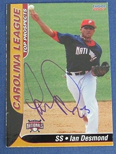 Ian Desmond Nationals Signed 2007 Choice Marketing Baseball Card #8