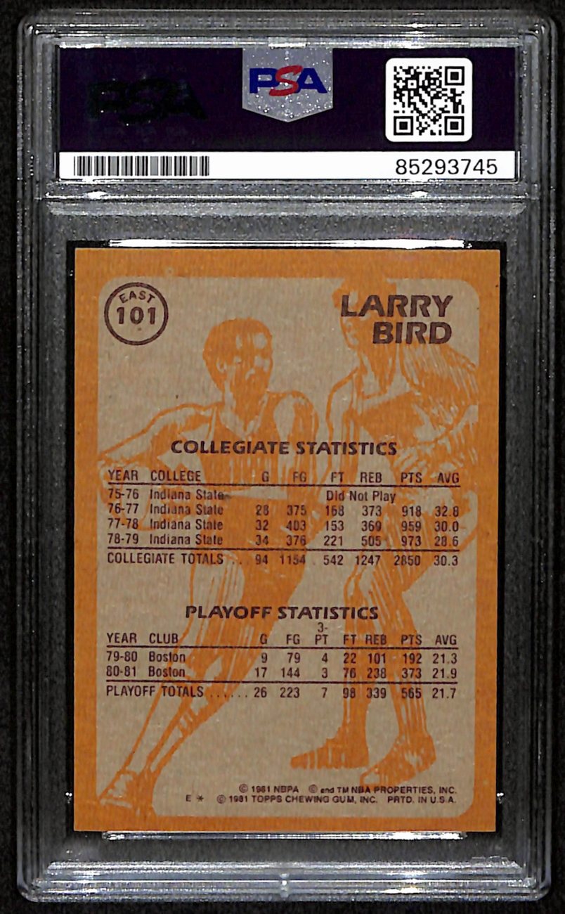 Larry Bird HOF Signed/Autographed 1981 Topps Card #101 Celtics PSA/DNA 190699