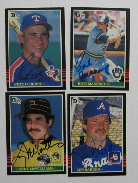 Lot of 4 Signed/Autographed 1985 Donruss Baseball Cards 166769