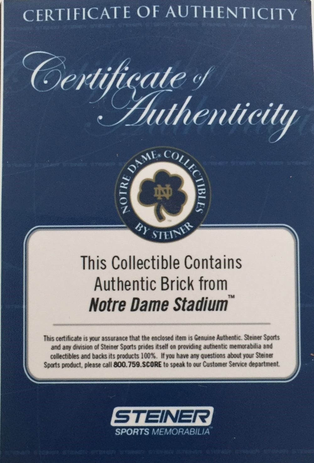 Notre Dame Fighting Irish Stadium Brick STEINER SPORTS 233887