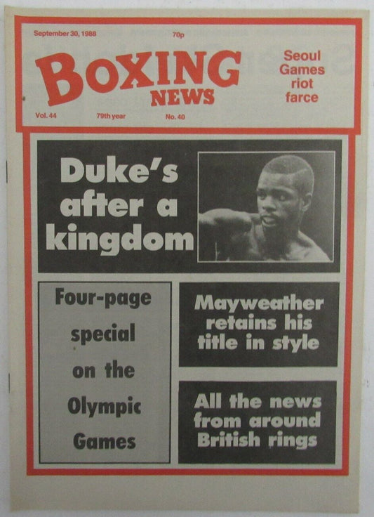 September 30, 1988 Boxing News Magazine Duke McKenzie 167733