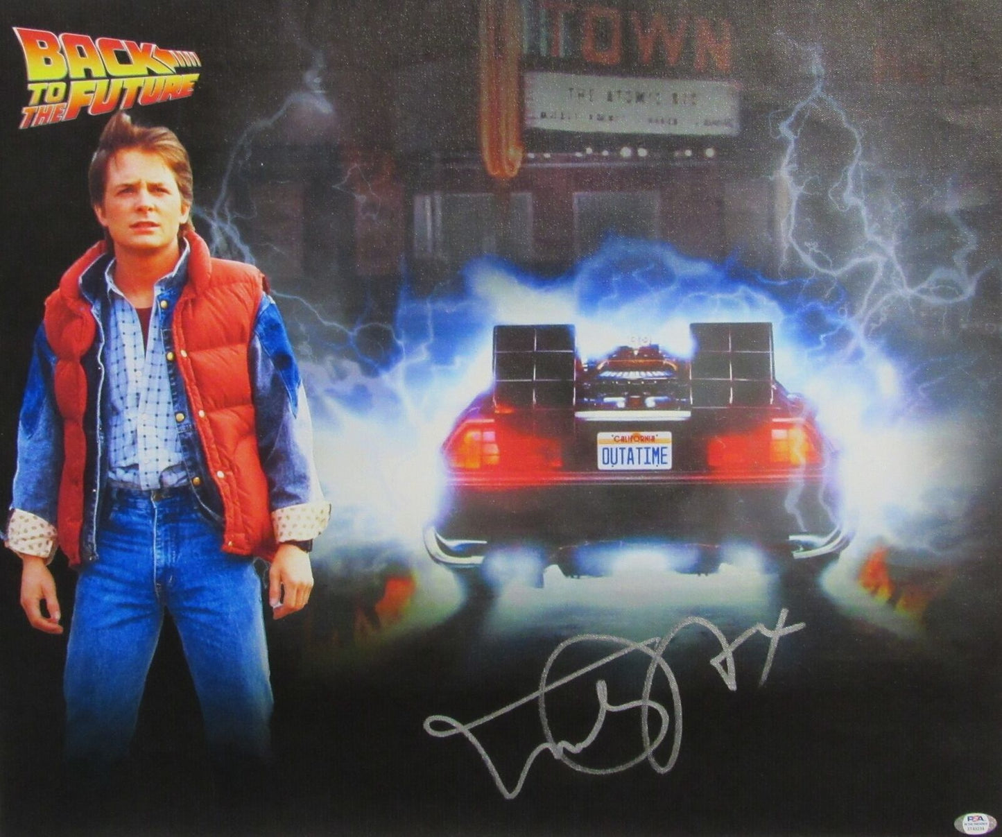 Michael J Fox Signed/Auto "Back to the Future" 22x26 Canvas Print PSA/DNA 165290