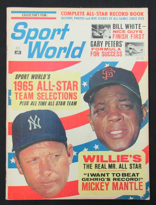 August 1965 Sport World Magazine Mickey Mantle/Willie Mays Cover 185532