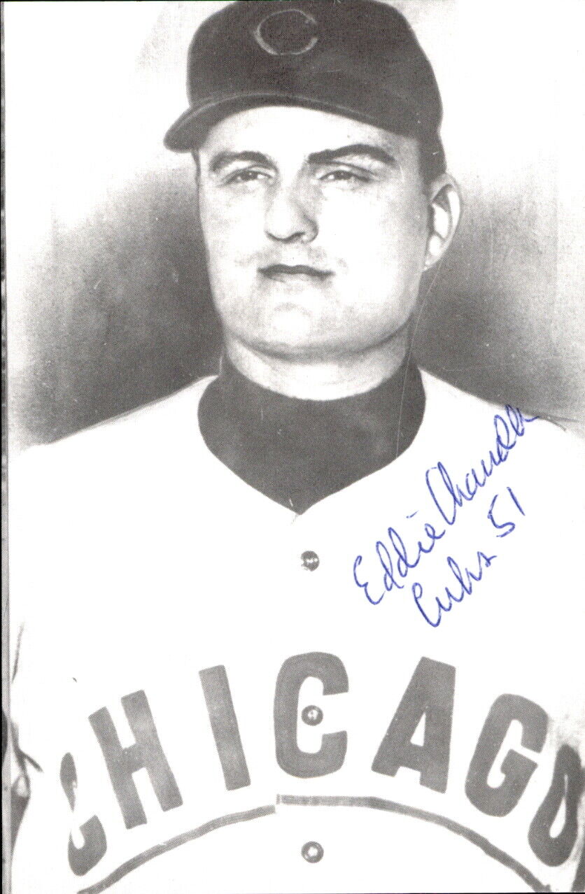 Ed Chandler Chicago Cubs d. 2003 Signed/Autographed 3x5  Photo 178123