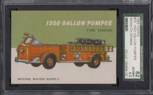 1953 TOPPS World on Wheels #70 1500 Gallon Pumper EX/NM+ SGC 82 6.5