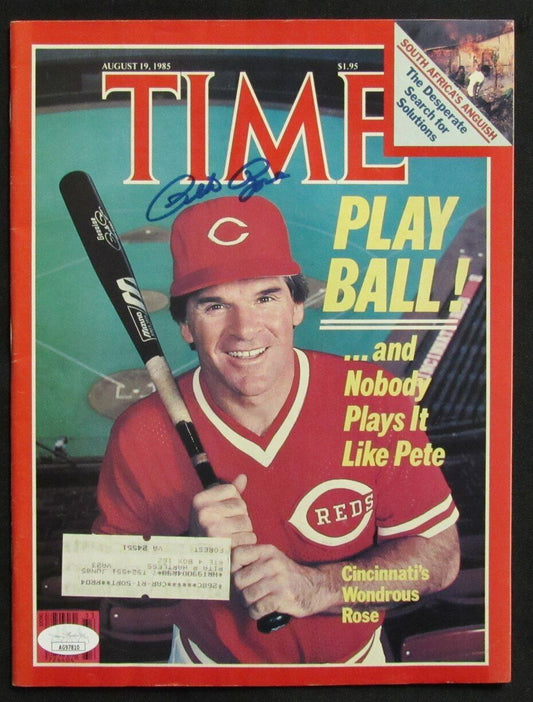 Pete Rose Autographed August 19, 1985 TIME Magazine Cincinnati Reds JSA