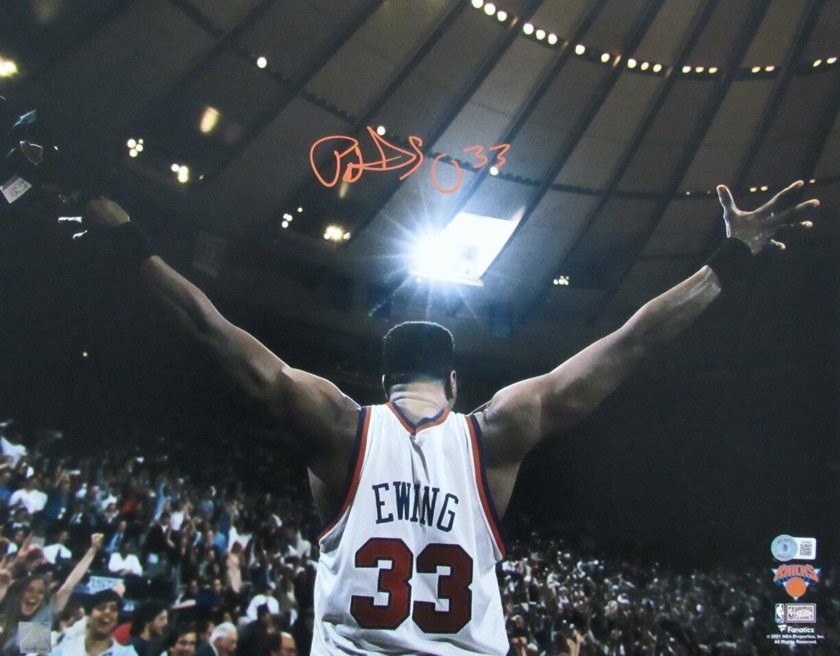 Patrick Ewing HOF Autographed 16x20 Photo New York Knicks BAS Beckett 177496