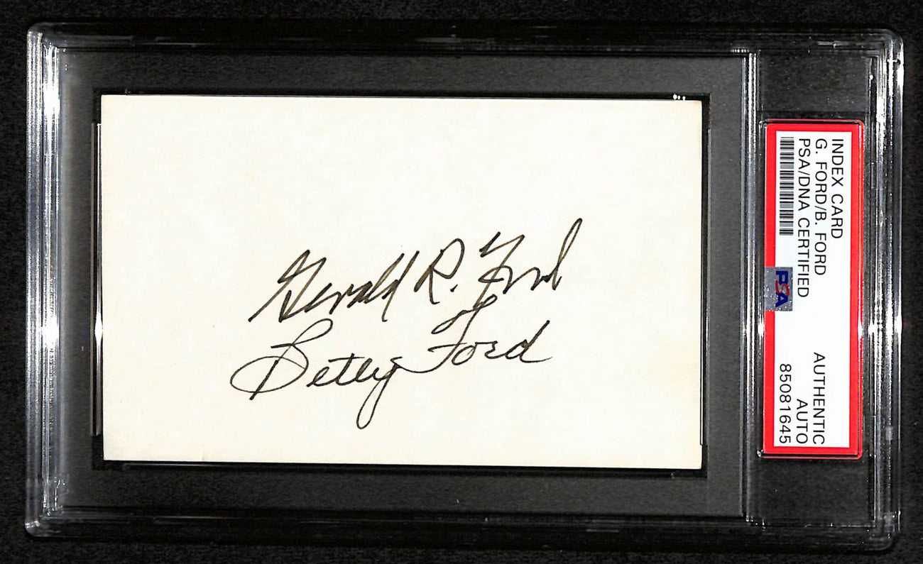 Gerald Ford/Betty Ford Signed 3x5 Index Card Former US President PSA/DNA 184201