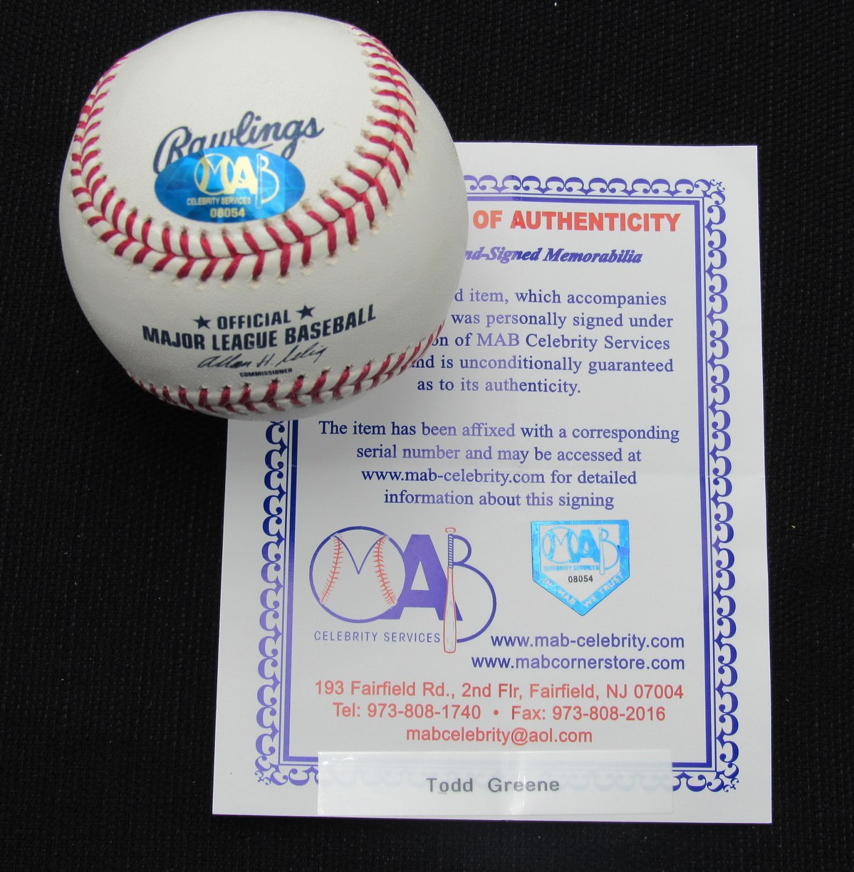 Todd Greene Signed/Auto Yankees 100th OML Baseball MAB 187032