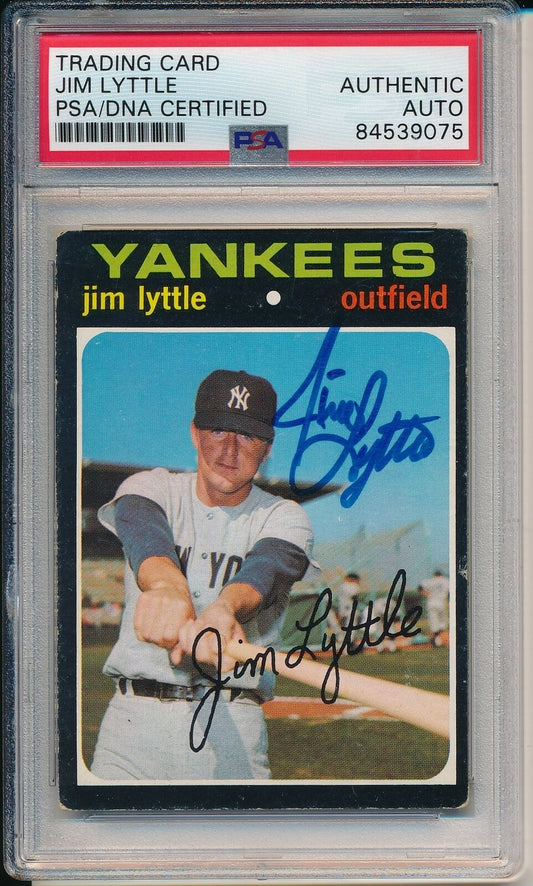 Jim Lyttle Yankees Signed/Autographed 1971 TOPPS Card #234 PSA/DNA 166830