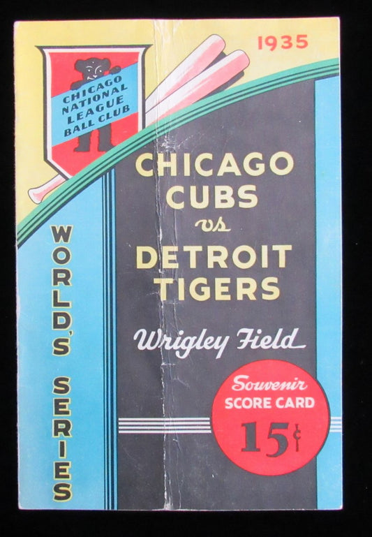 1935 World Series Scorecard Chicago Cubs vs. Detroit Tigers Wrigley Field 193294