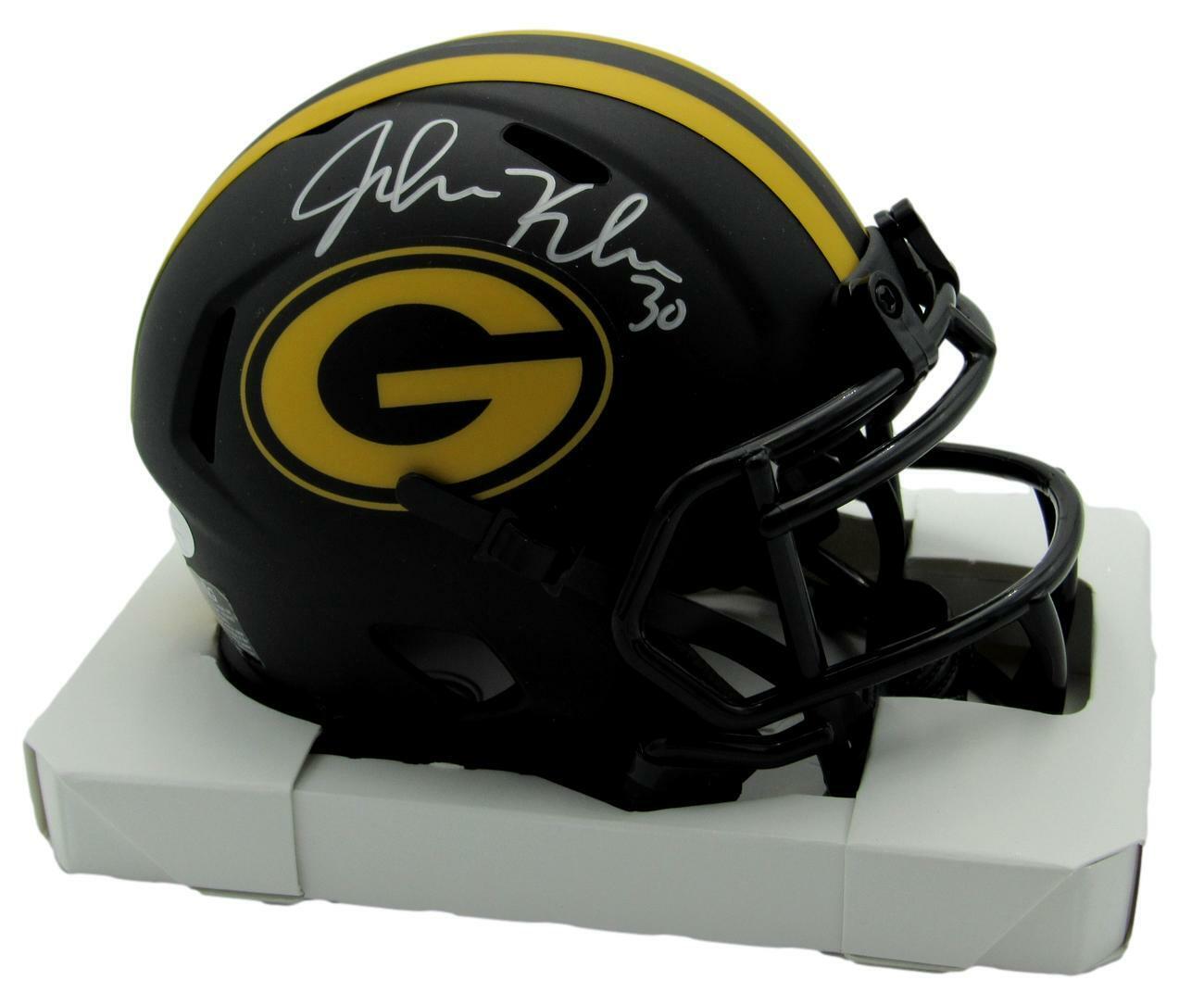 John Kuhn Signed/Auto Packers Black Eclipse Mini Football Helmet JSA 156762