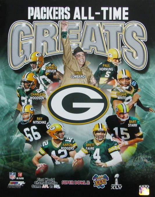 Green Bay Packers All Time Greats Unsigned 16x20 Photo 162771