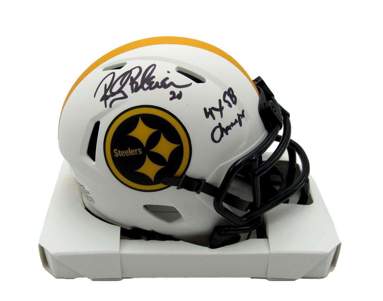 Rocky Bleier Autographed/Inscribed Lunar Eclipse Mini Helmet Steelers JSA