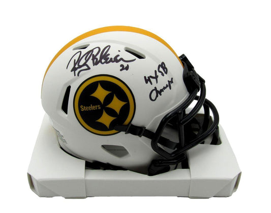 Rocky Bleier Autographed/Inscribed Lunar Eclipse Mini Helmet Steelers JSA