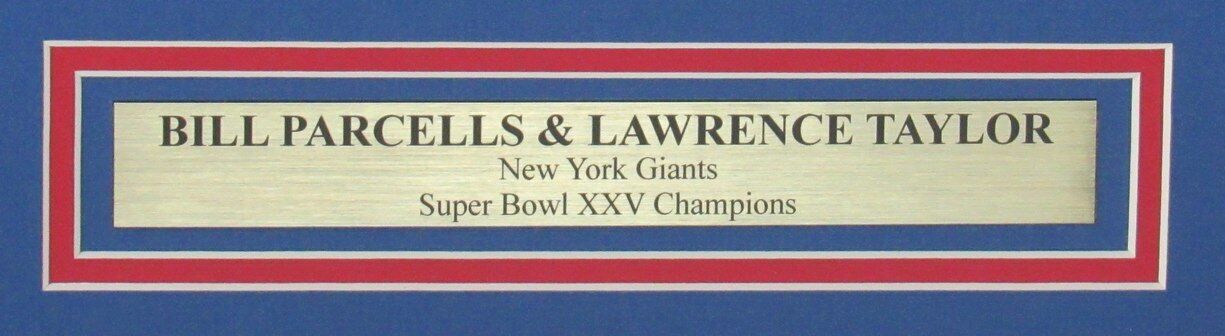 Lawrence Taylor/Bill Parcells HOF NY Giants Signed 16x20 Photo Framed JSA 166088