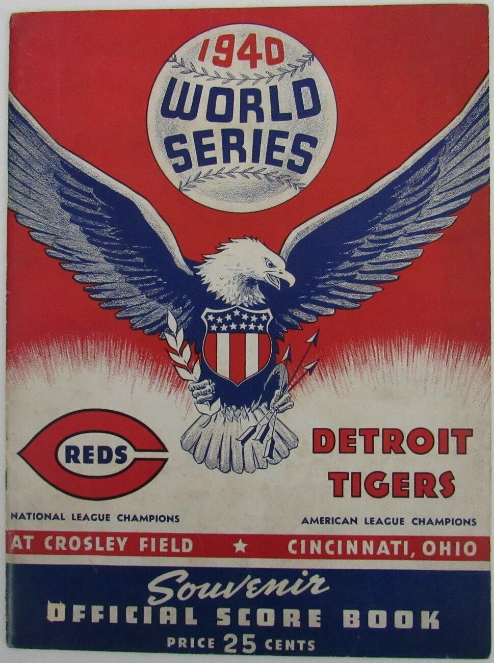 1940 World Series Program Cincinnati Reds vs. Detroit Tigers 156080