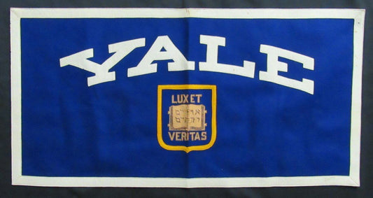 Vintage YALE Blue Vintage  Felt Banner 34 inches x 17 inches 176566