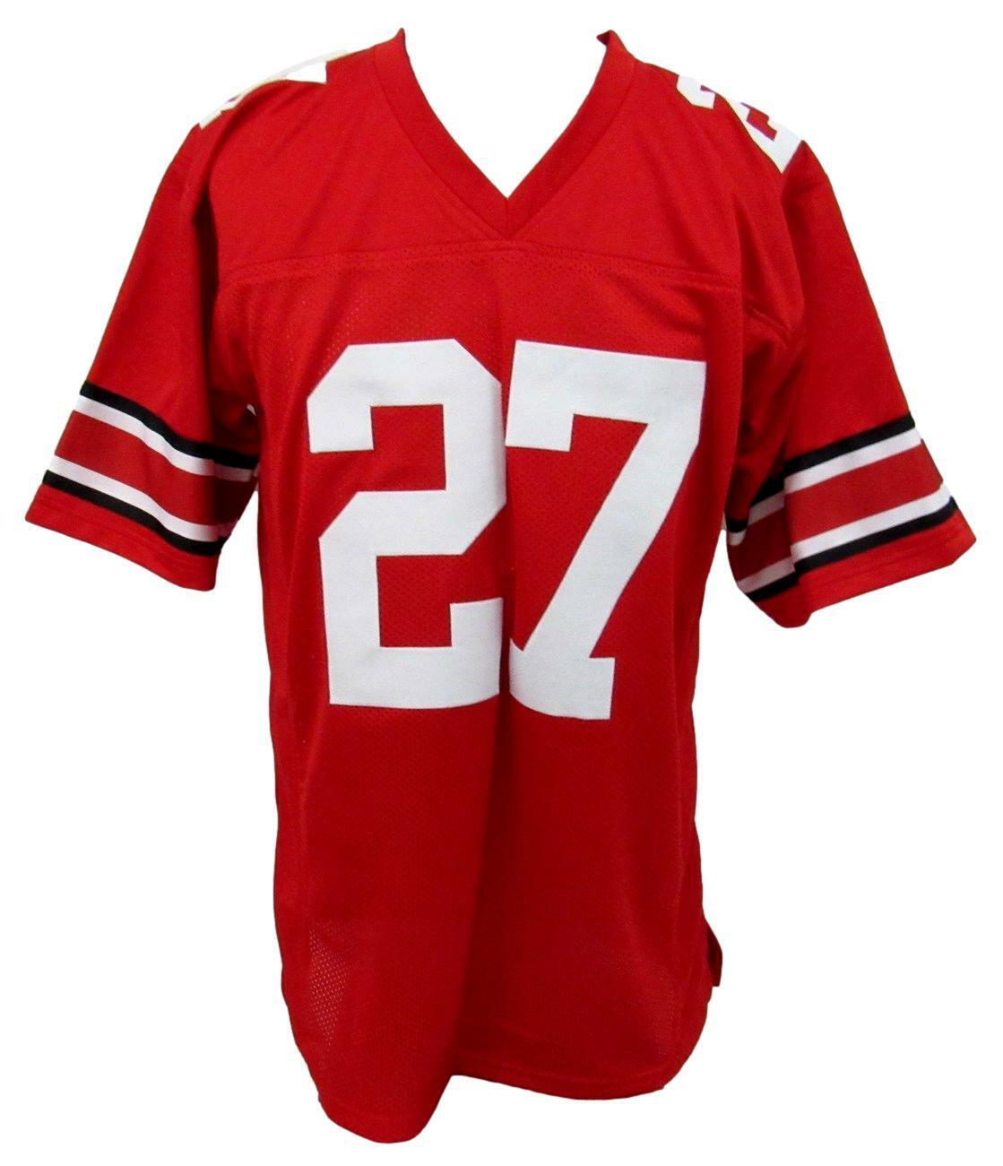 Eddie George Signed/Autographed Ohio State Red Custom Jersey Beckett 164834