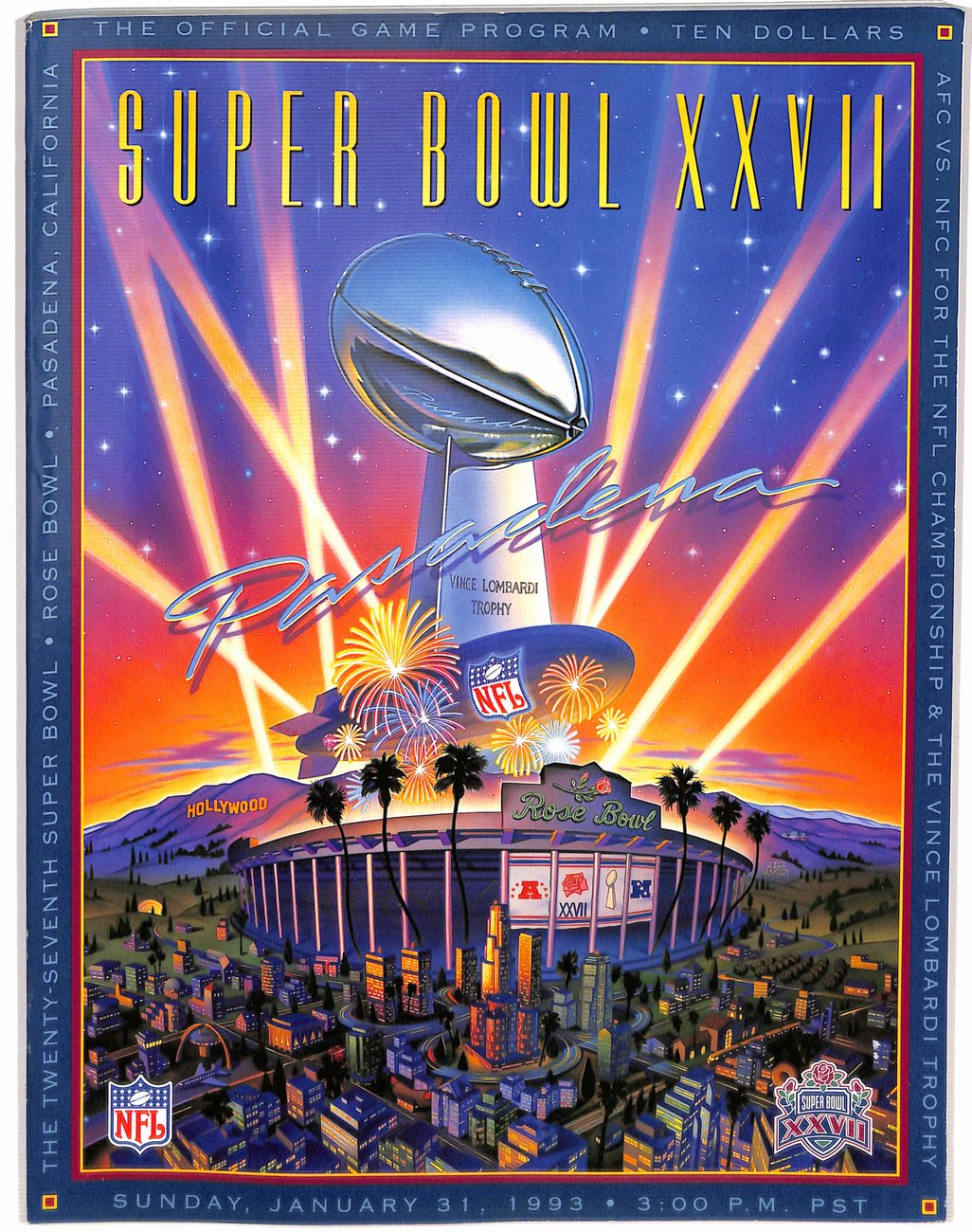 Super Bowl XXVII Game Program Dallas Cowboys vs Buffalo Bills Aikman 182089