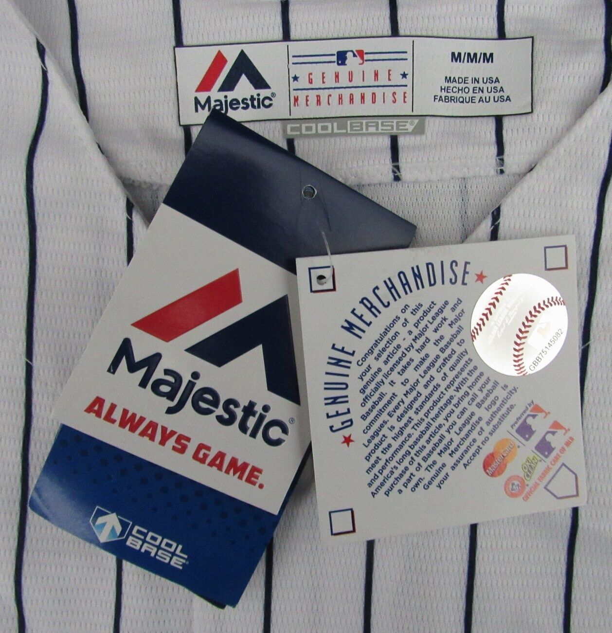 New York Yankees UNSIGNED No Number Majestic Baseball Jersey Size M 177421