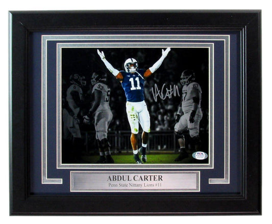 Abdul Carter Autographed 8x10 Photo Penn State Framed PSA/DNA 177472