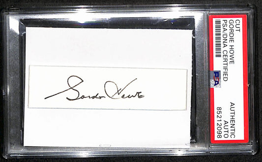 Gordie Howe HOF Signed/Auto Cut Card Detroit Red Wings PSA/DNA 188628