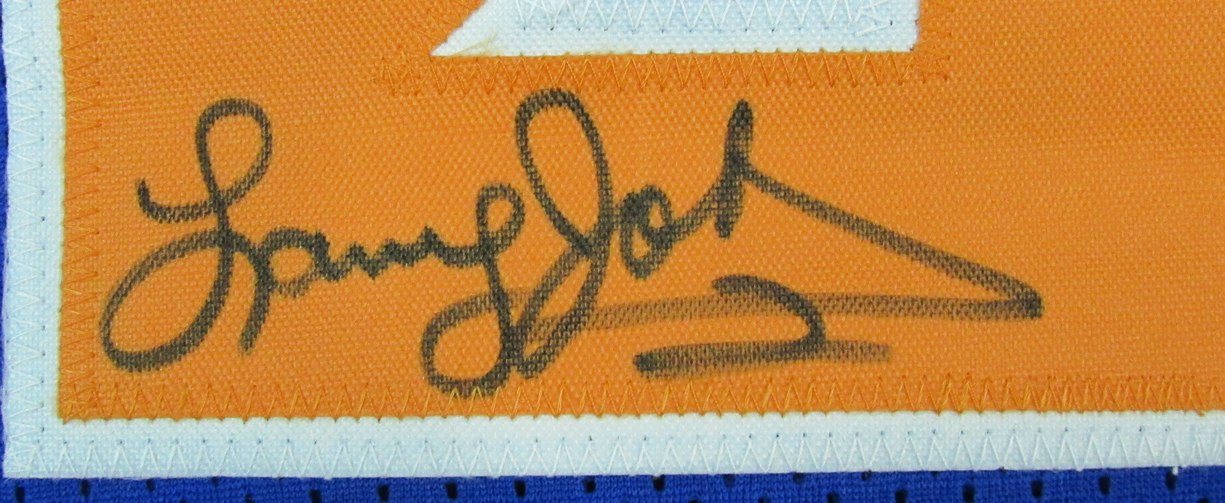 Larry Johnson Signed Blue Custom Basketball Jersey NY Knicks Beckett 186592