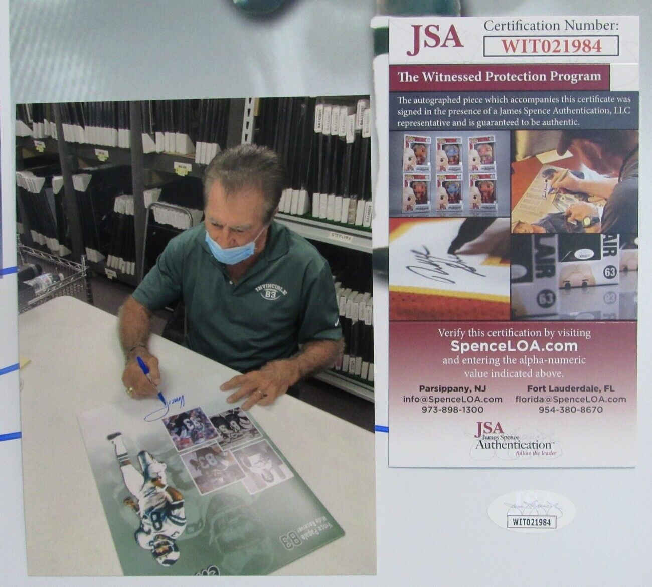 Vince Papale Eagles Autographed/Signed 16x20 Collage Photo JSA 154258