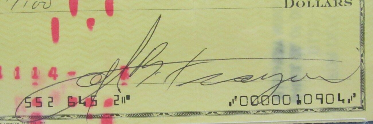 Joe Frazier Boxing Champ Signed/Autographed 1977 Bank Check PSA/DNA 167500