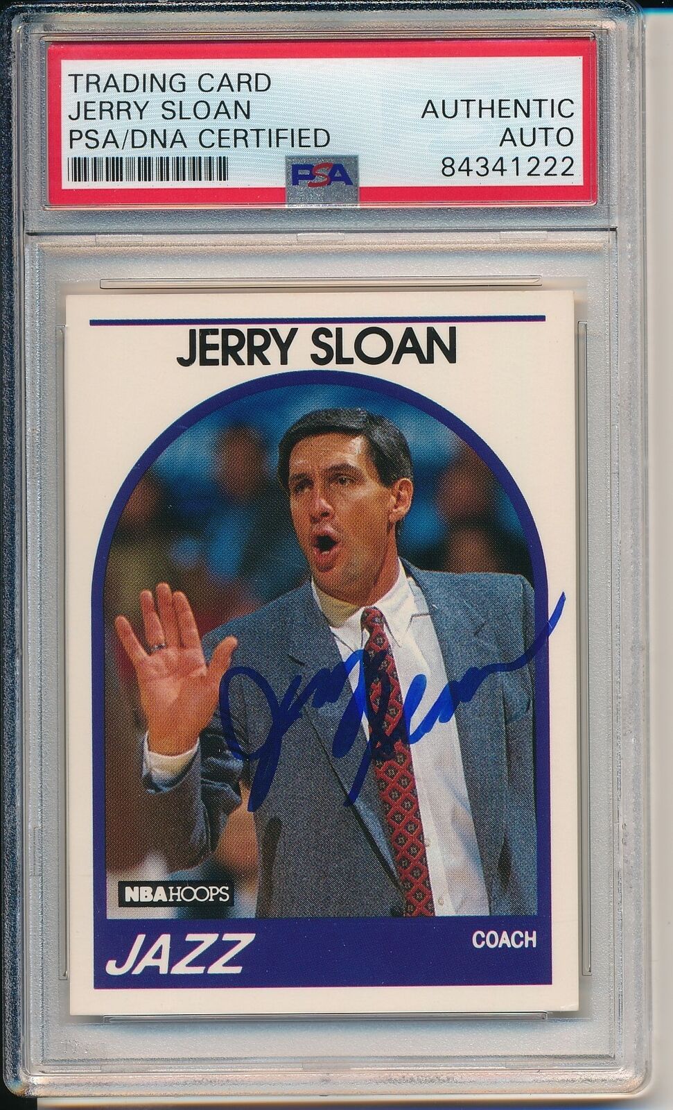 Jerry Sloan HOF Utah Jazz Signed/Autographed 1989 Hoops Card #267 PSA/DNA 163529