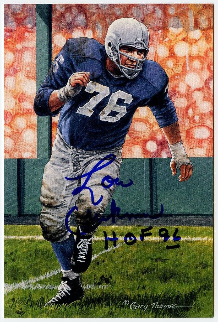 Lou Creekmur Signed/Auto Goal Line Art GLAC Postcard w/HOF Lions PSA/DNA 160036