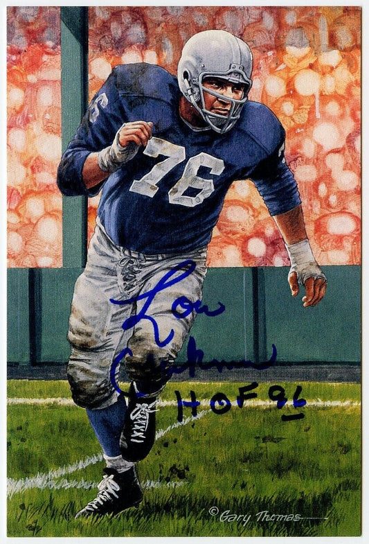 Lou Creekmur Signed/Auto Goal Line Art GLAC Postcard w/HOF Lions PSA/DNA 160036