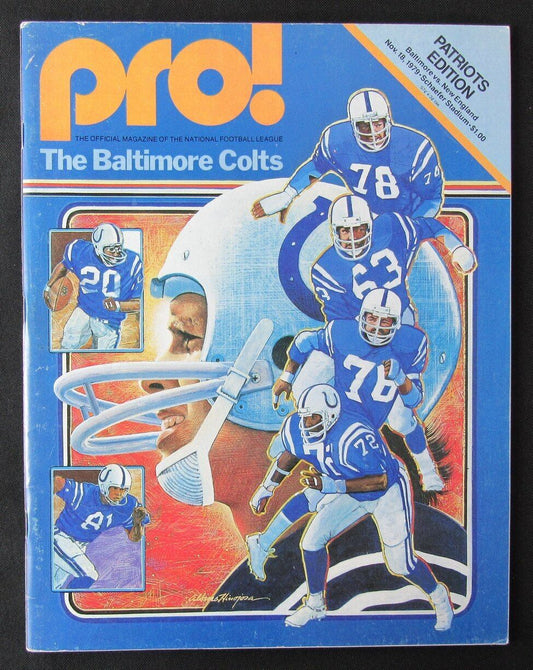 November 18, 1979 New England Patriots vs. Colts NFL PRO! Game Program