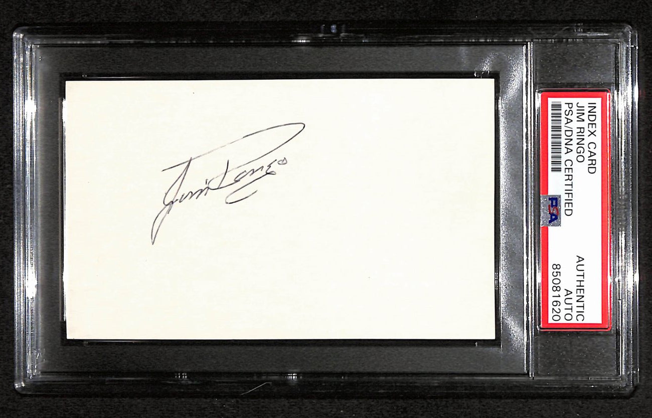 Jim Ringo HOF Signed 3x5 Index Card Green Bay Packers PSA/DNA 183998